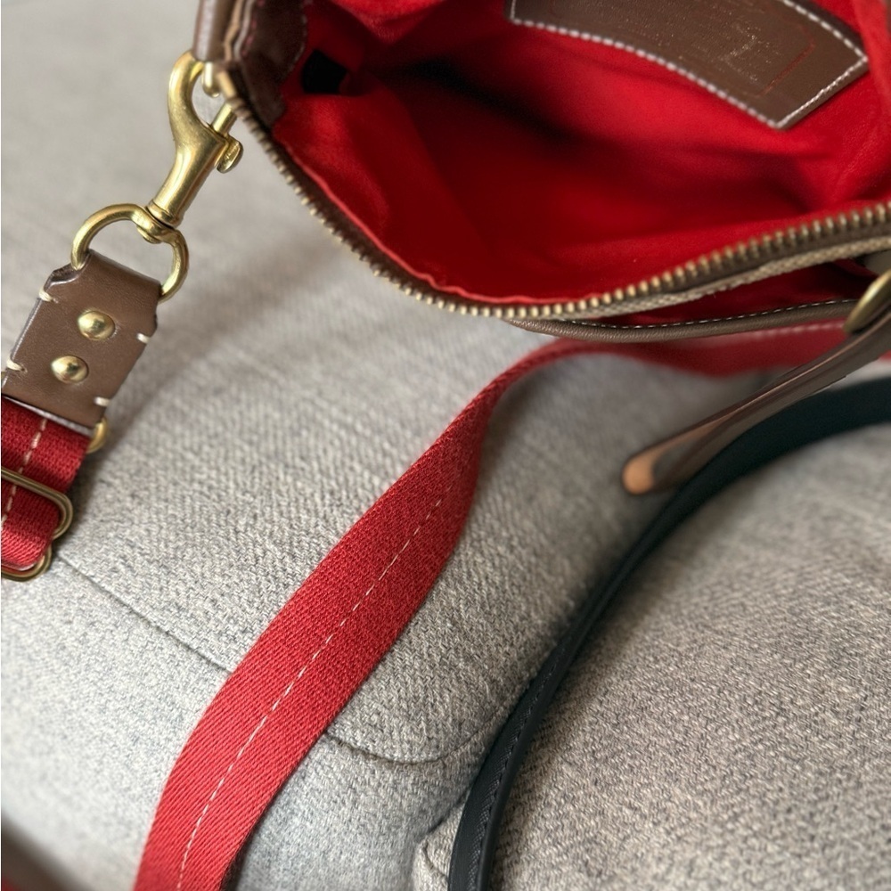 Coach Signature Crossbody Bag - Orange and Brown - Picture 3 of 4